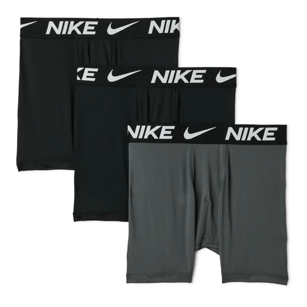 Nike Youth Black and Gray Boxer Briefs Dri-Fit, Youth Large 14-16
